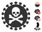 Vector Flat Death Virus Icon with Bonus Icons