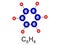 Vector flat design of Benzene molecular formula C6H6  six carbon atoms joined in a ring with one hydrogen atom attached to each