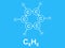 Vector flat design of Benzene molecular formula C6H6  six carbon atoms joined in a ring with one hydrogen atom attached to each