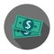 Vector Flat Design Dollar money cash icon, cash register, money payment, dollar sign, currency