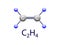 Vector flat design of Ethylene Chemical Compound Formula C2H4