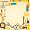 Vector flat design frame with do-it-yourself tools