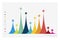 Vector flat design statistics column graph, chart.