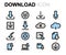 Vector flat download icons set