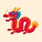 Vector flat dragon chinese new year. cute zodiac animals. Year of the dragon.