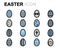 Vector flat easter icons set