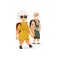 Vector flat elderly couple traveller holding hands