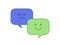 Vector flat emoticon symbol. Talk bubbles with sad and happy feelings. Icons for illustration of different mood, tempers, mental