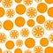 Vector Flat Fruit Pattern of Random Orange