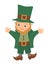 Vector flat funny leprechaun in green traditional clothes and hat. Cute St. Patrickâ€™s Day illustration. National Irish holiday