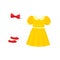 Vector flat girl kid outfit apparel set