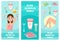 Vector flat hair removal tools posters set