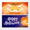 Vector flat halloween card, advertisement, banner, poster, placard, party invitation, flayer design.