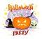 Vector flat halloween card, banner, poster, placard, party invitation, flayer design.