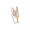 Vector flat hand showing rock roll sign gesture