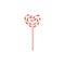 Vector flat heart twisted candy lollipop icon