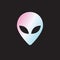 Vector flat holographic alien face icon