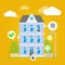 Vector Flat House Illustration Infographic