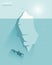 Vector flat iceberg concept illustration.