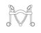 Vector flat icon of dressage horse curb bit