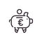 Vector flat icon euro piggy bank. Keeping money concept.