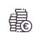 Vector flat icon euro piggy bank. Keeping money concept.