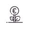 Vector flat icon euro tree. Profit concept.