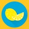 Vector flat icon lemon, yellow, blue