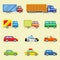 Vector Flat Icon Set of Modern Vehicles