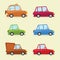 Vector Flat Icon Set of Modern Vehicles