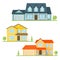 Vector flat icon suburban american house.