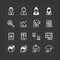 Vector flat icons set of business finance technology .