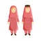 Vector Flat Illustraion of Muslim European Couple