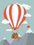 Vector flat illustration of a businessman flying