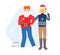 Vector Flat Illustration of Couple in Ugly Sweater