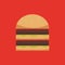 Vector flat illustration of a double beef burger