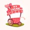 Vector flat illustration of Ice Cream cart