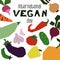 Vector flat illustration of the International Vegan Day. Suitable for greeting card, poster and banner. Geometric