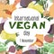 Vector flat illustration of the International Vegan Day. Suitable for greeting card, poster and banner. Geometric