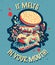 Vector flat illustration os vintage colored tasty banner with sandwich
