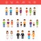 Vector flat illustration of same-sex couples male or female. Transgender partner, transgressive phenotype. Conception of