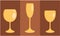 Vector flat illustration of set of wine glasses. Kitchen background. Kitchenware collection