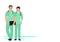 Vector flat illustration - several doctors in full growth