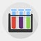 Vector Flat Illustration Test Tube Red Blue Green.