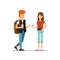 Vector flat illustration of young couple