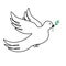 Vector flat illustraton, Dove of peace icon. Flying bird. Peace concept