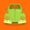 Vector flat image retro beetle car. Flat style vector illustration