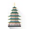 Vector flat japan multistory pagoda illustration