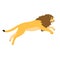 Vector flat jumping lion