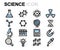 Vector flat line science icons set